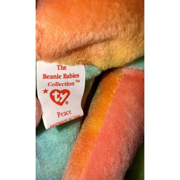 ty Peace Beanie Babies 1999 Buddies 1996 Tie Dye Rainbow Bear Set MWMT - Picture 11 of 16